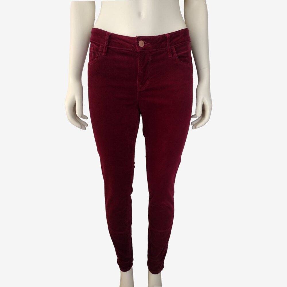 Old Navy Gosh Garnet Velvet Rockstar Mid Rise 5 Pocket Skinny Ankle Pants